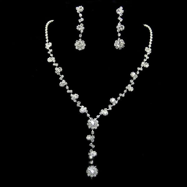 Korean Style Super Rhinestone Necklace Earrings - Image 4