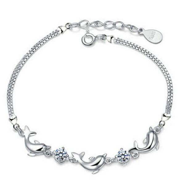 Trendy Women 925 Silver Bracelets Accessories Top Quality Crystal Dolphin Lady Jewelry Fashion  Jewelry - Image 5