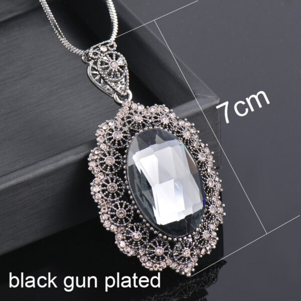Metal Ring Baroque Pearl Pendant Necklace - Image 5