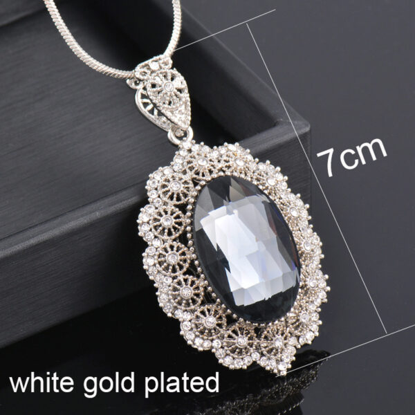 Metal Ring Baroque Pearl Pendant Necklace - Image 4