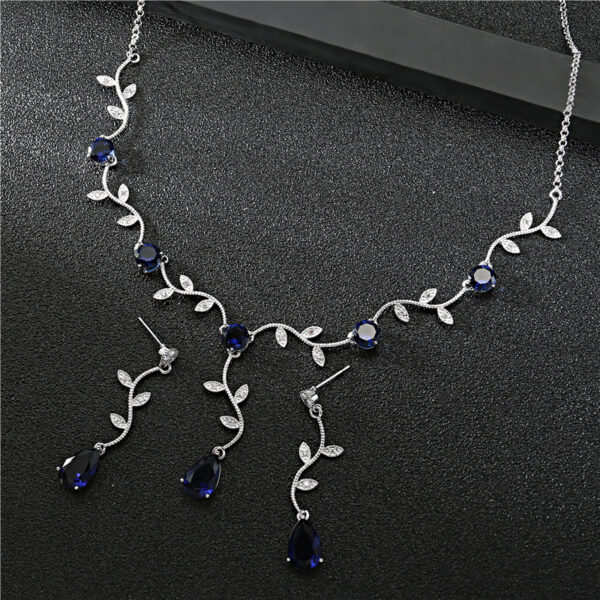 High Quality Zircon Necklace Full Diamond Jewelry Set - Image 3