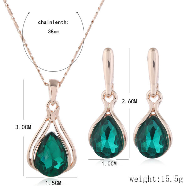 Water Drop Necklace Earring Jewelry Set - Image 4