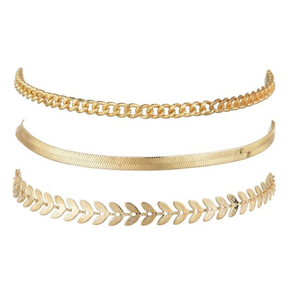 Retro Metal Texture Chain Leaves Anklets - Image 4