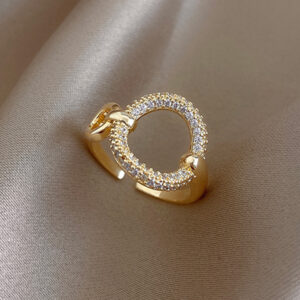New Classic Zircon Circle Ring For Woman  Finger Accessories Fashion Korean Jewelry Wedding Party Unusual Rings