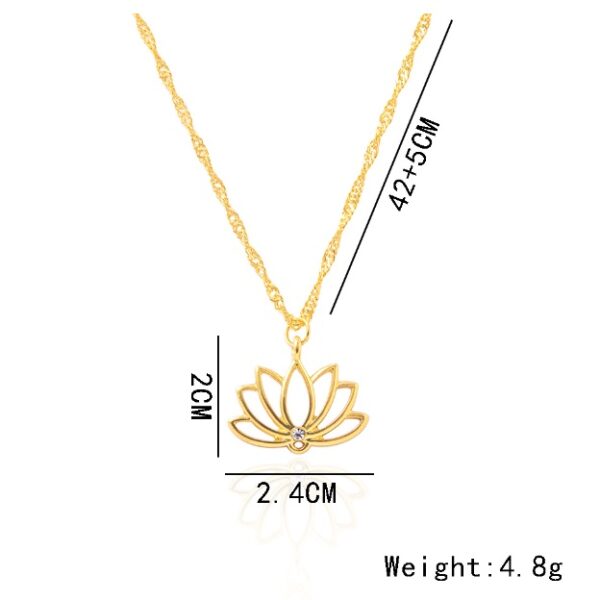Necklace Ornament Fashion Simple Lotus Hollow Pendant Necklace Floral Lucky Pendant - Image 3