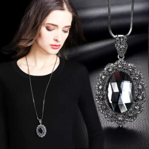 Metal Ring Baroque Pearl Pendant Necklace