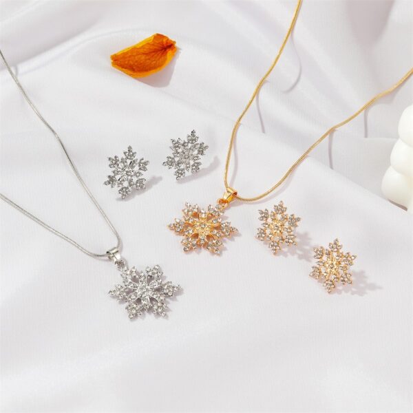 Snowflake Necklace Earring Set - Image 3