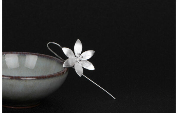 Lotus silver earrings - Image 2
