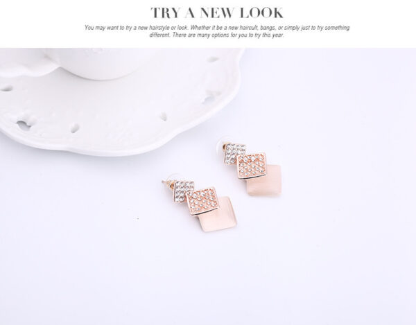 Rose Gold Jewelry Fashion Set Black Gems - Image 3
