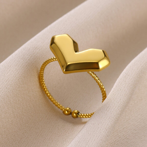 Hearts Butterfly 8K Gold Plated Stainless Steel Ring Hearts Butterfly - Image 6