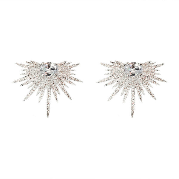 Silver Needle Luxury Net Red Tide Zircon Stud Earrings Atmospheric Fashion - Image 5