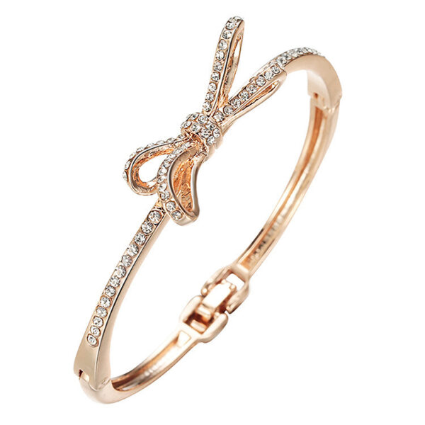 Rose Gold Alloy Bow Women Bracelet - Image 3