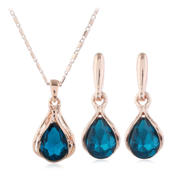 Water Drop Necklace Earring Jewelry Set - Image 3