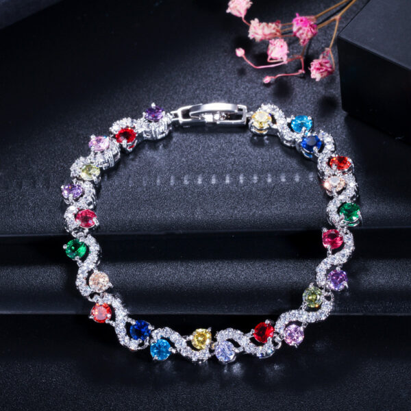 Exquisite diamond white gold plated bracelet - Image 2