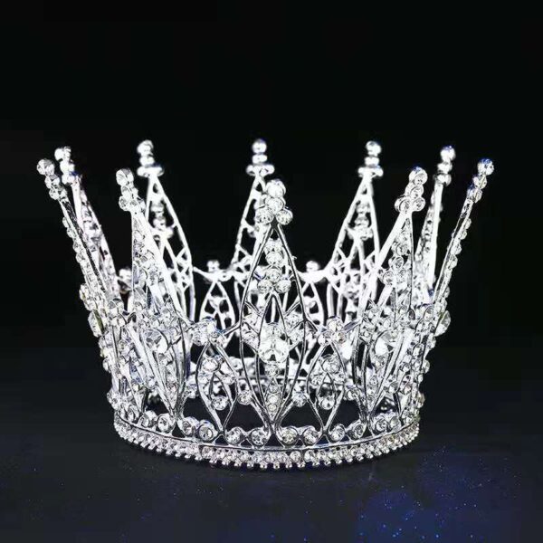 European And American Style Baroque Diamond Retro Round Crown Stage Performance Dress Wedding Accessories Luxury - Image 3