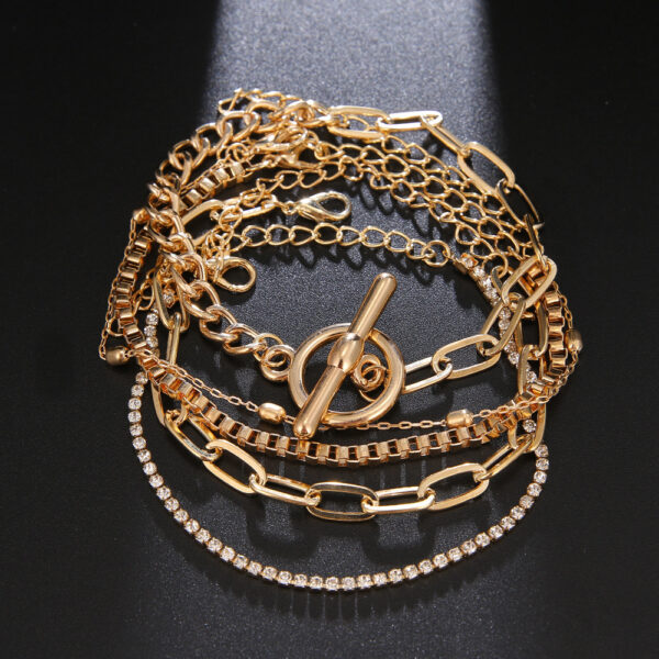 Chain Buckle Circle 5-Piece Bracelet Jewelry Set Bracelet - Image 5
