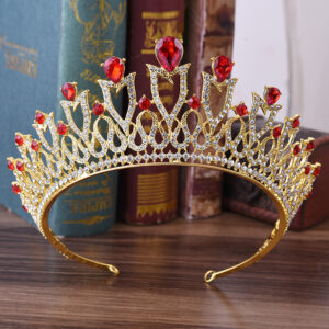 Korean Sweet Princess Alloy Rhinestone Multicolor Bridal Crown Headdress
