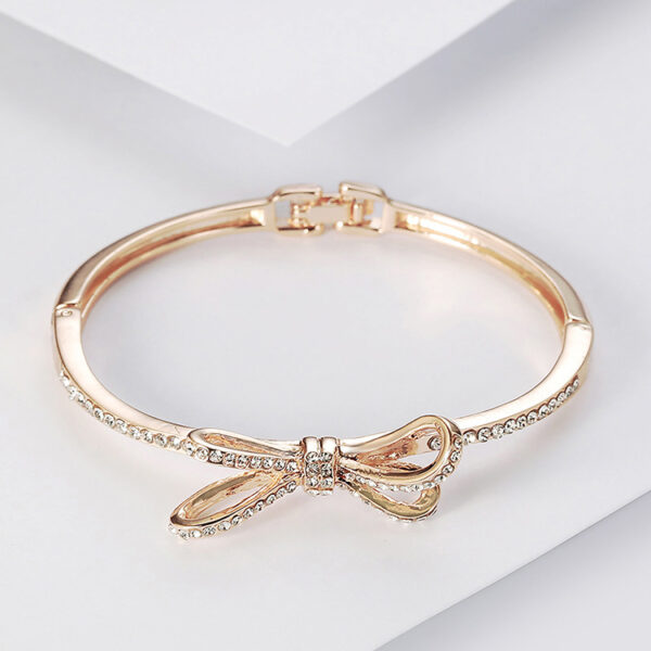Rose Gold Alloy Bow Women Bracelet
