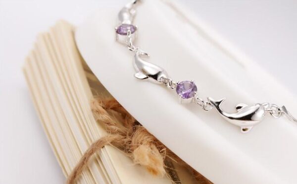 Trendy Women 925 Silver Bracelets Accessories Top Quality Crystal Dolphin Lady Jewelry Fashion  Jewelry - Image 3