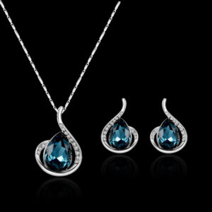 Gemstone Necklace Set Love Water Drop Bell Banquet Jewelry