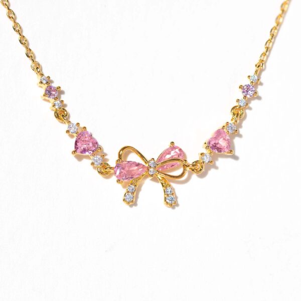 Cute Sweet Bracelet Loving Heart Zircon Bowknot Bracelet - Image 4