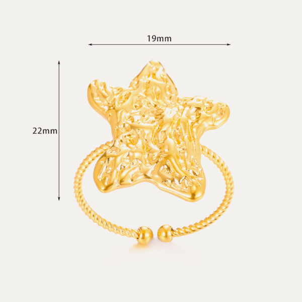 Hearts Butterfly 8K Gold Plated Stainless Steel Ring Hearts Butterfly - Image 5