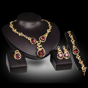 European and American Banquet Necklace Jewelry Four-piece Set
