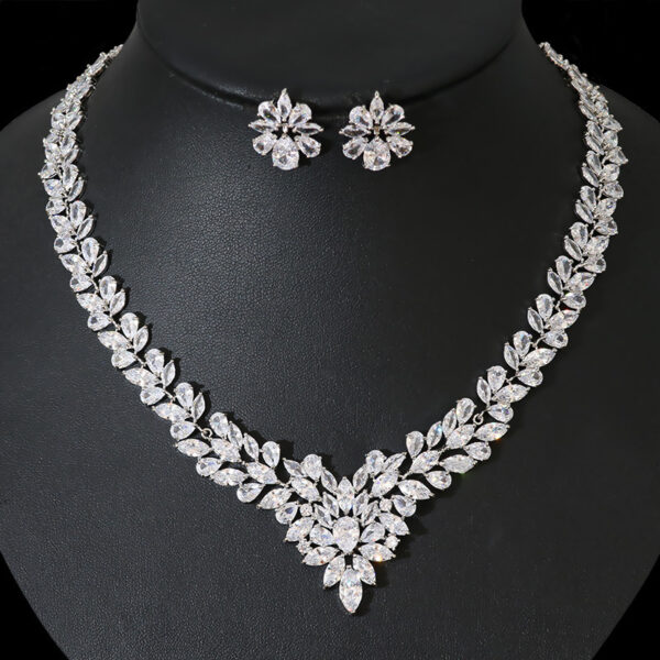 Bride Zircon Jewelry Necklace Earring Set - Image 2
