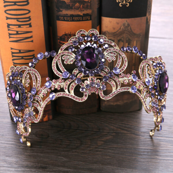 Women's Alloy Amethyst Crown Headband - Image 3