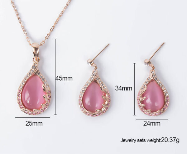 Fashion European and American necklace earrings two sets of ladies crystal jewelry set - Image 4