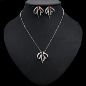 Casual Zircon Bow Frosty Style Earrings Suit