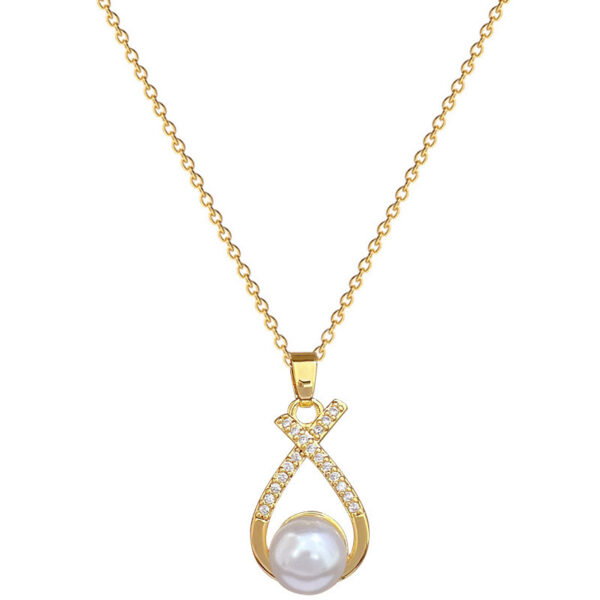 Necklace Women's Copper Micro Inlaid Real Gold Electroplating Ins - Image 2
