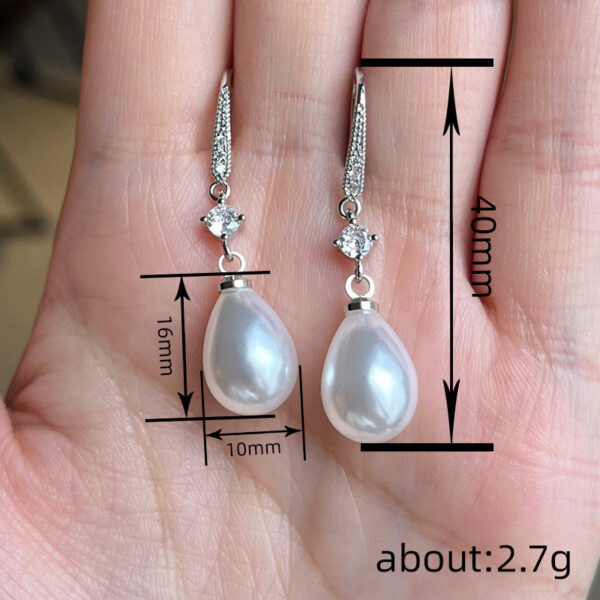 Women's All-match Baroque Drop-shaped Artificial Pearl Earrings - Image 4