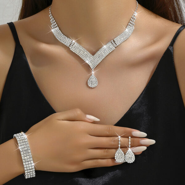 European And American Wedding Accessories Necklace Earrings Bracelet Jewelry - Image 2
