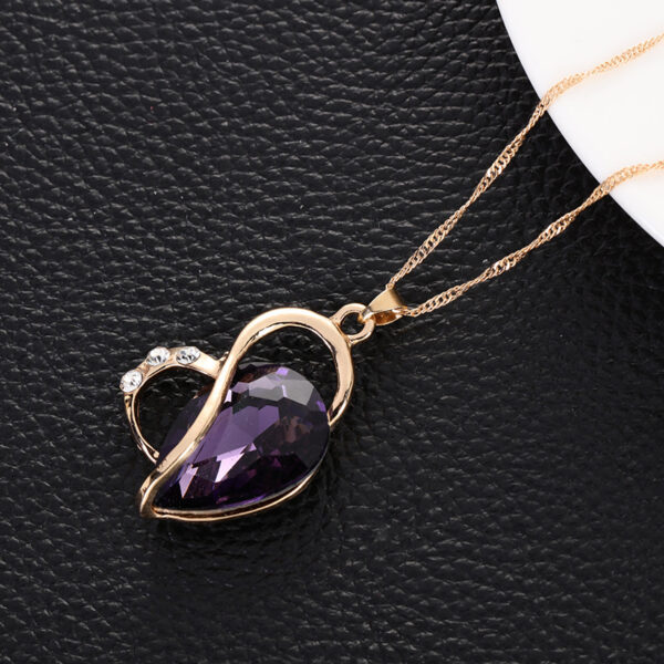 Crystal Love Jewelry Set Necklace Earrings Jewelry Small Pendant - Image 3