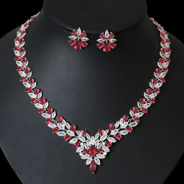 Bride Zircon Jewelry Necklace Earring Set - Image 4