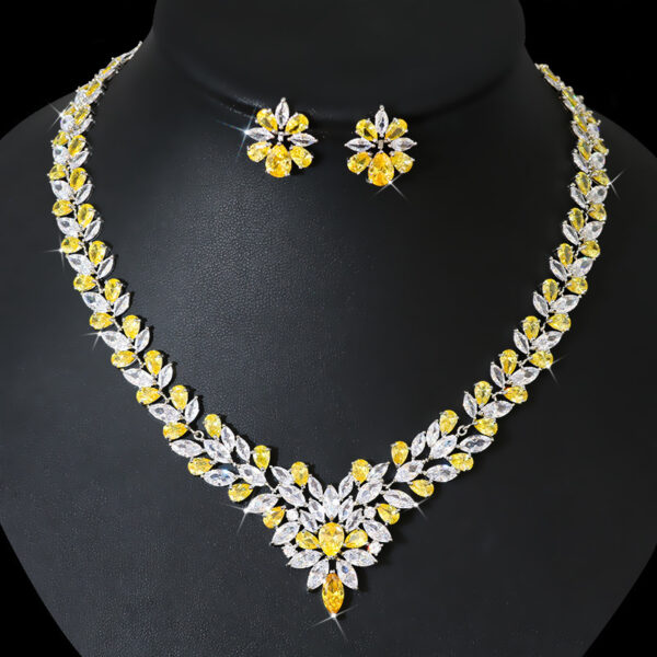 Bride Zircon Jewelry Necklace Earring Set - Image 6