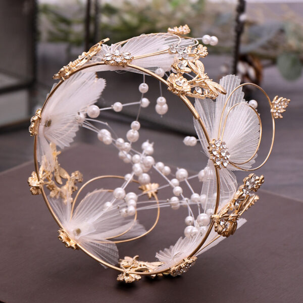 Pearl Full Circle Bridal Crown Tiara - Image 4