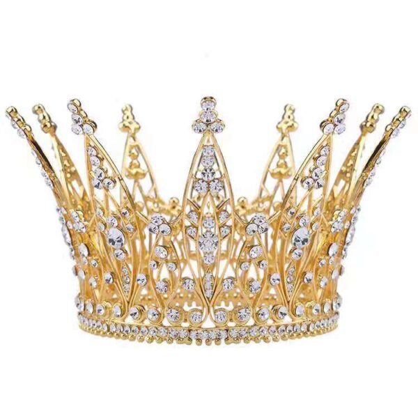 European And American Style Baroque Diamond Retro Round Crown Stage Performance Dress Wedding Accessories Luxury - Image 5