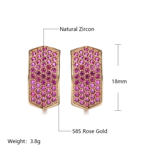 Elegant Rose Red Zircon Women's Earrings - Image 6
