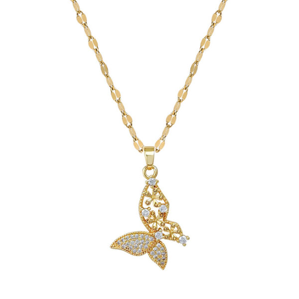 Zircon Cute Butterfly Luxury Necklace - Image 3