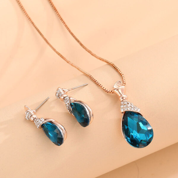 Jewelry Peacock Gem Necklace Earrings - Image 2