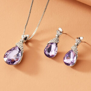 Jewelry Peacock Gem Necklace Earrings