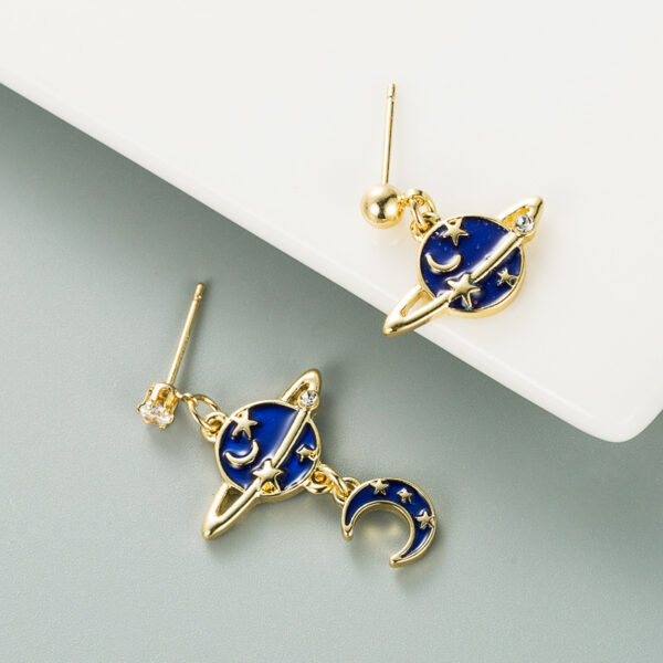 European And American Fashion Planet Moon Earrings - Image 5