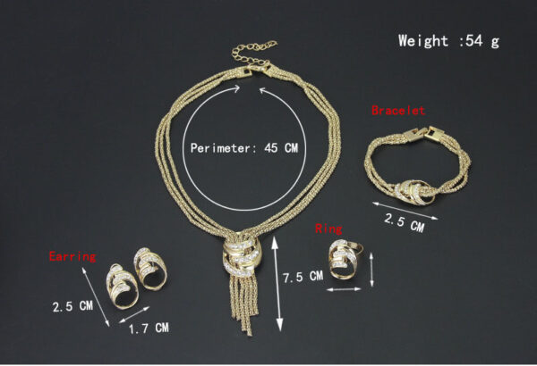 Necklace Bracelet Earrings Ring Jewelry Set - Image 6