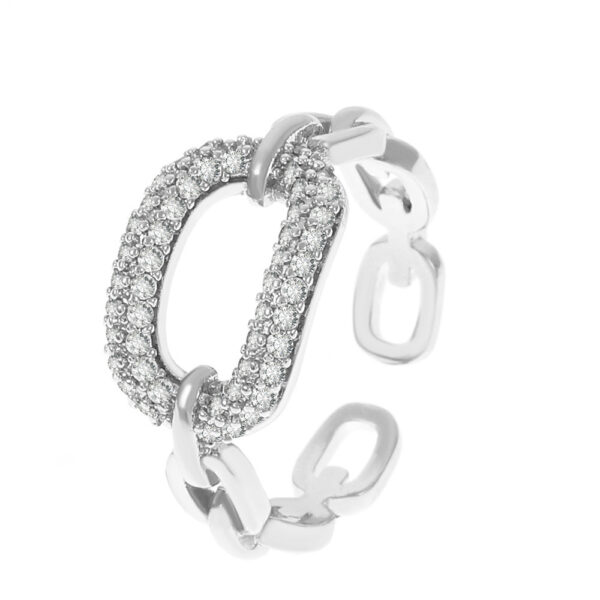 Design Chain Micro Inlaid Zircon Ring - Image 7