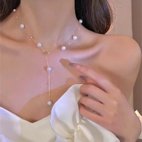 Trendy Pearl Necklace For Women Fashion Starry Pearl Choker Necklaces - Image 8