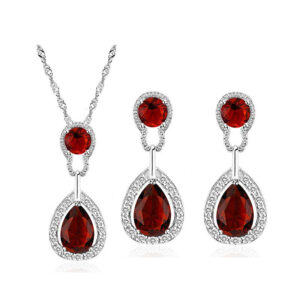 European and American Necklace Earrings Zircon Set
