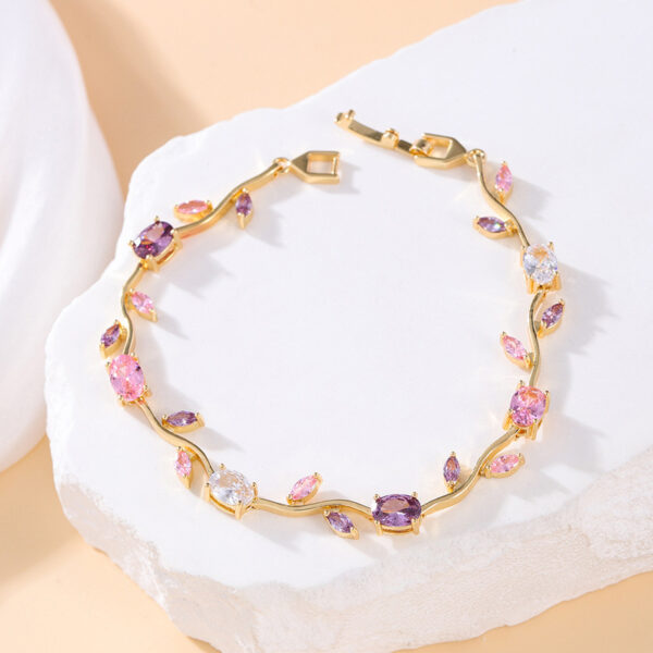 Zircon Tennis Bracelet Bride Ornament Combination - Image 3