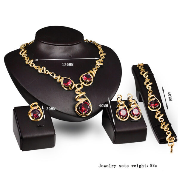 European and American Banquet Necklace Jewelry Four-piece Set - Image 5